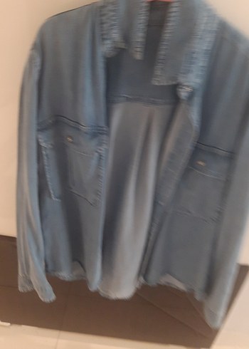 Diğer Gri Mavi Uzun Kollu Denim Gömlek