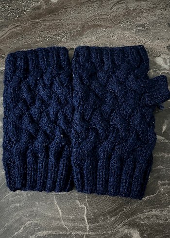 Lacivert Örgü Kadın Eldiven - Görsel 4