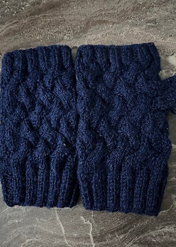 Lacivert Örgü Kadın Eldiven - Görsel 5