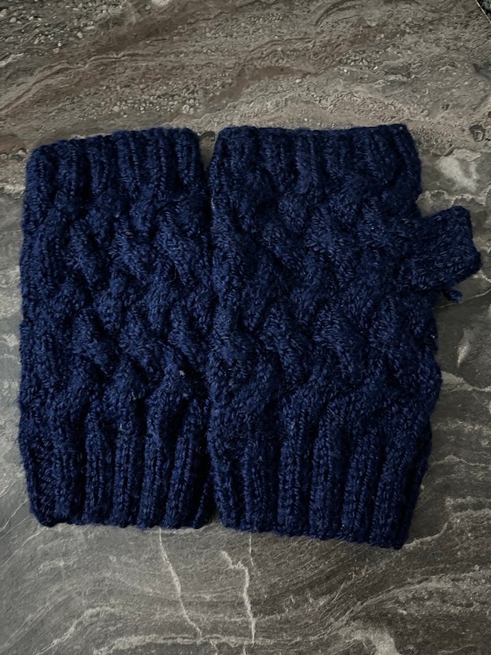 Lacivert Örgü Kadın Eldiven - Görsel 4