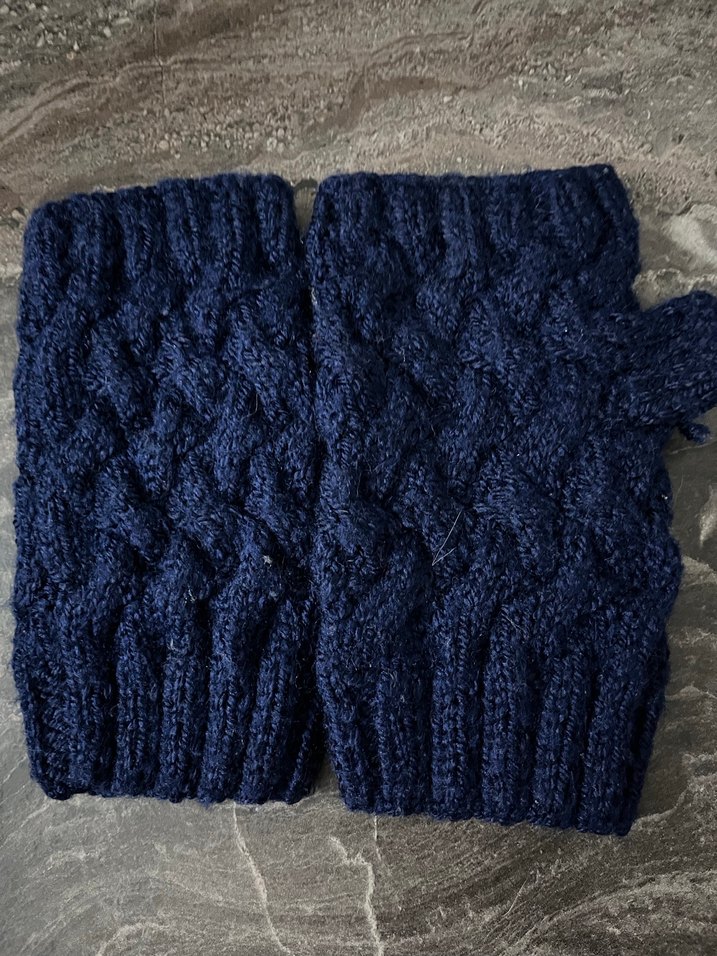 Lacivert Örgü Kadın Eldiven - Görsel 5