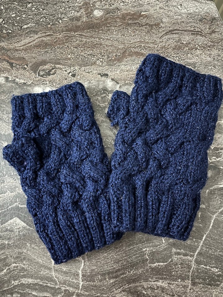 Lacivert Örgü Kadın Eldiven - Görsel 2