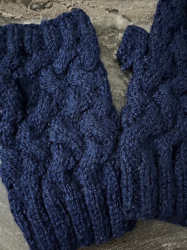 Lacivert Örgü Kadın Eldiven - Görsel 3