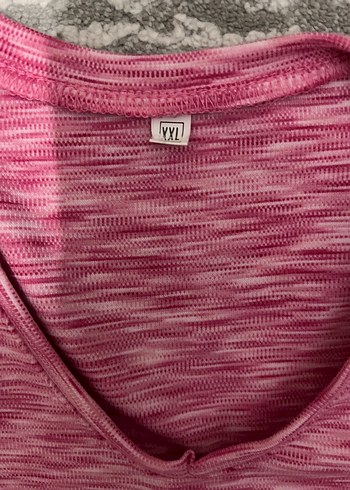 xxl Beden Pembe V Yaka Uzun Kollu Triko Kadın Tişört