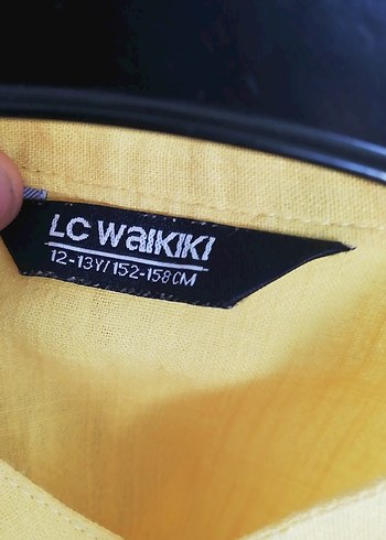 LC Waikiki Sarı Kısa Kollu Erkek Keten Gömlek
