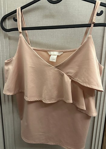 H&M H&M marka, V Yaka Kolsuz Fırfırlı Kadın Bluz