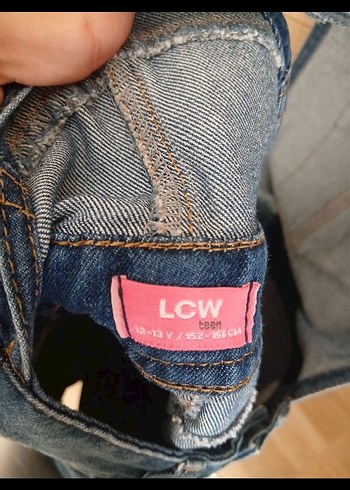 13-14 Yaş Beden mavi Renk Kız Çocuk Mavi Denim Tulum