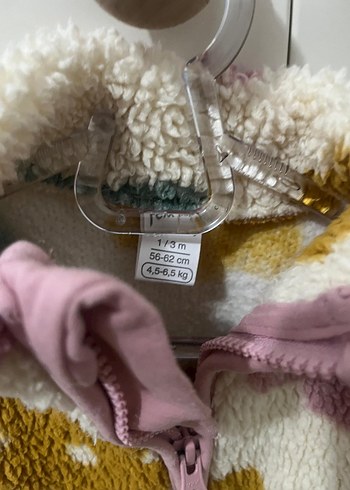 Çiçek Desenli Bebek Peluş Ceket - Görsel 3