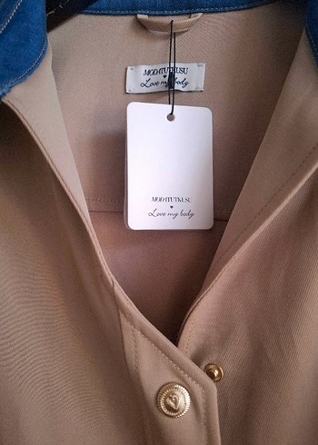MODA TUTKUSU/ Bej Yağmurluk-Trench Kot-Ceket Düğmeli Notch Yaka