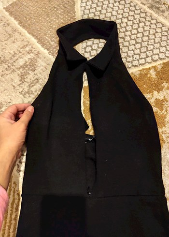 fermuarli sırt dekolteli elbise - Görsel 2