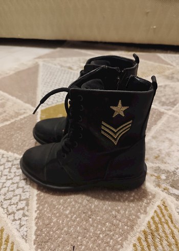 Siyah Deri Blok Topuklu Kadın Bot - Görsel 2