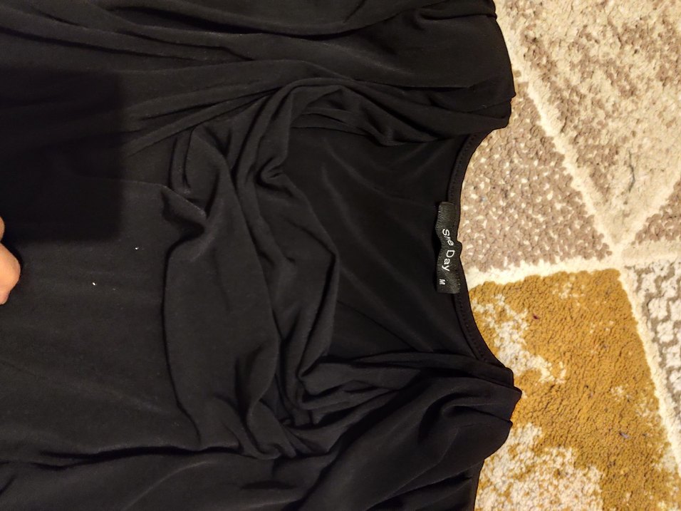 Siyah Saten bluz - Görsel 2