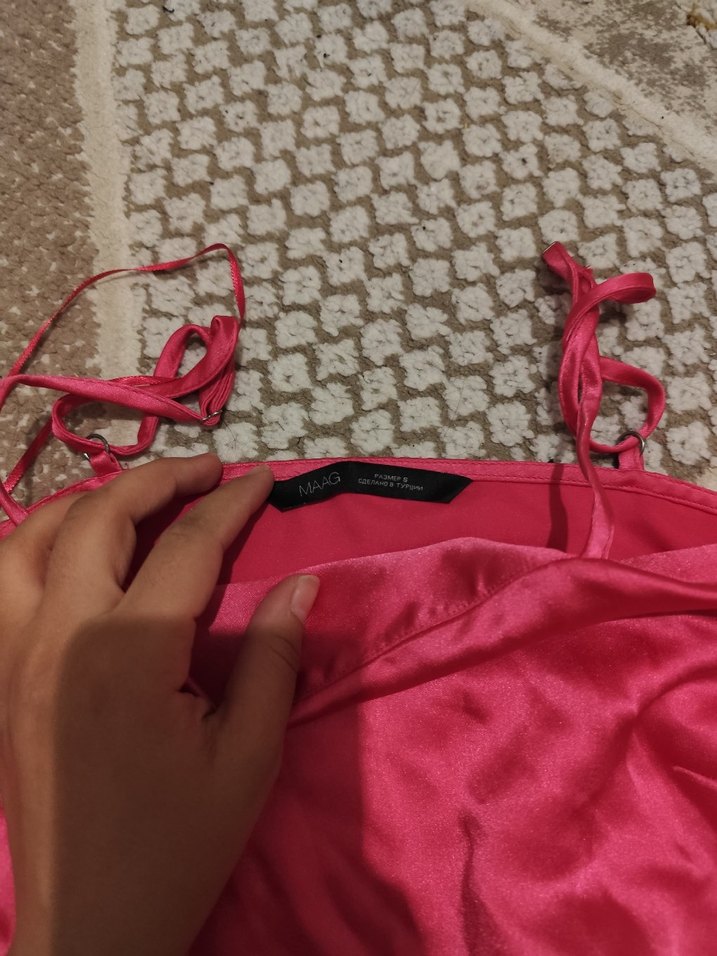 Pembe Uzun İnce Kadin uzun elbise - Görsel 2