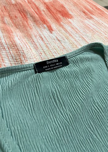 Bershka Turkuaz Bohem midi boy vücudu saran elbise