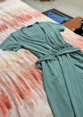 Bershka Bershka Turkuaz Bohem midi boy vücudu saran elbise