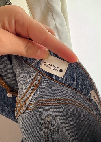 28 Beden Gri Renk Kadın Bol Kesim Denim Pantolon
