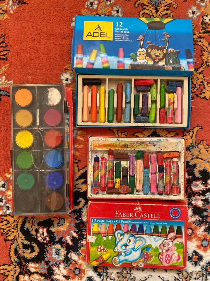 2 adet pastel boya ve sulu boya - Görsel 2