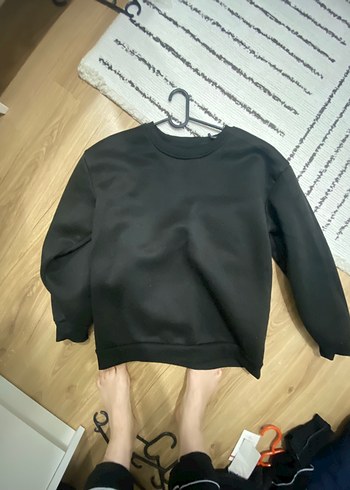 LC Waikiki Siyah Kadın Bisiklet Yaka Sweatshirt