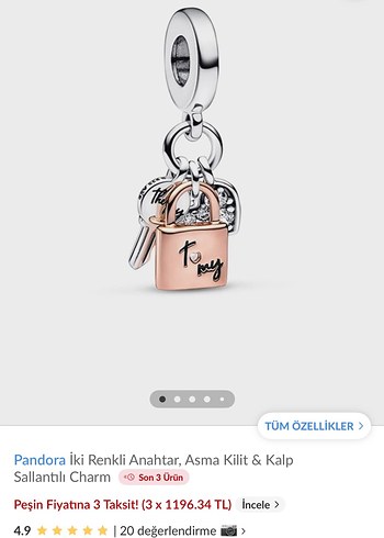 Altın Renkli Zincir Detaylı Kadın Charm - Görsel 4