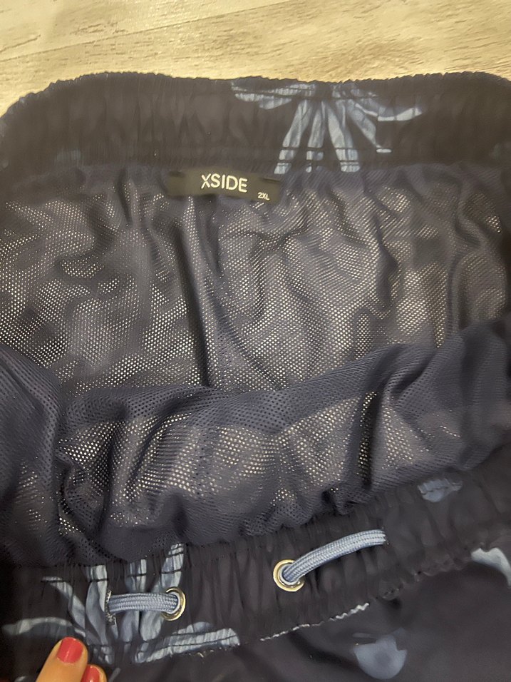 Erkek Lacivert Mini Desenli Plaj Şortu - Görsel 2