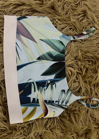 Desenli İnce Askılı Spor Sütyeni - Görsel 4