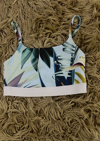 Desenli İnce Askılı Spor Sütyeni - Görsel 2