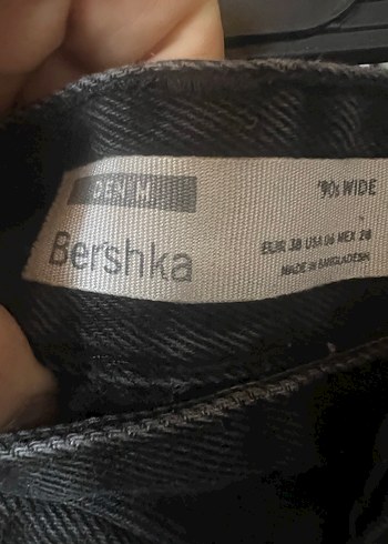 Siyah Bol Kesim Midi Kot Pantolon - Görsel 3