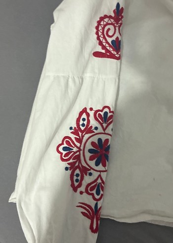 Pamuklu İşlemeli Beyaz - Görsel 2