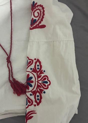 Pamuklu İşlemeli Beyaz - Görsel 3