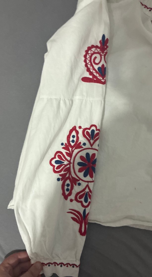 Pamuklu İşlemeli Beyaz - Görsel 2