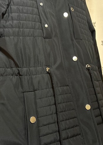 Siyah Kürklü Uzun Kadın Kışlık Mont - Görsel 3