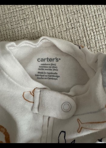 Carters Uzun Kollu Fermuarlı Bebek Tulumu - Görsel 2