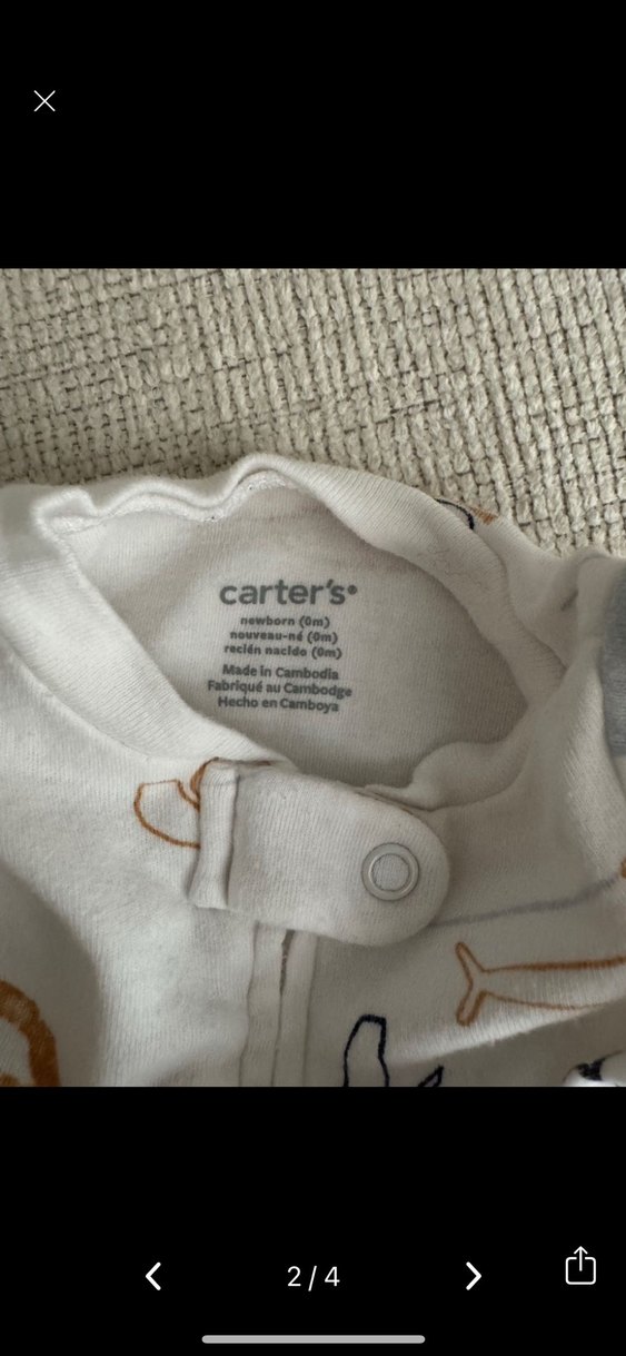 Carters Uzun Kollu Fermuarlı Bebek Tulumu - Görsel 2