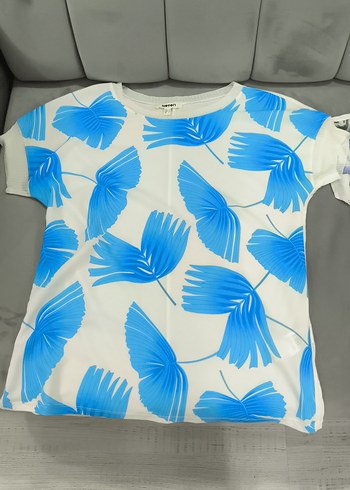 40 Beden Renkli Baskılı Kısa Kollu t-shirt