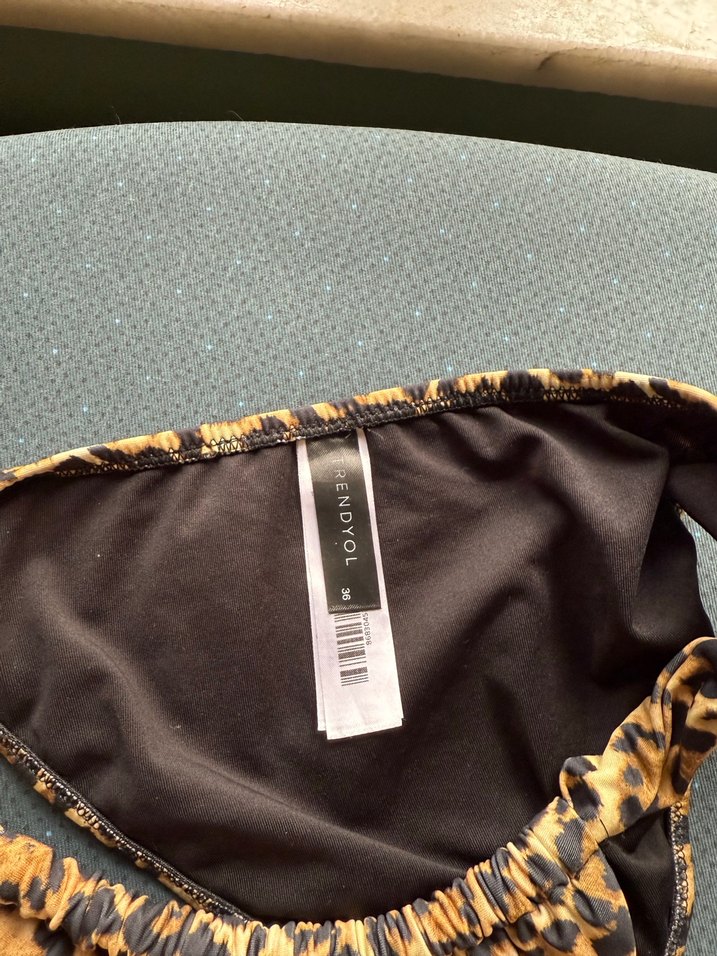 Leopar Desenli Bohem Mini Bikini Üstü - Görsel 4