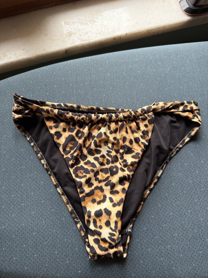 Leopar Desenli Bohem Mini Bikini Üstü - Görsel 3