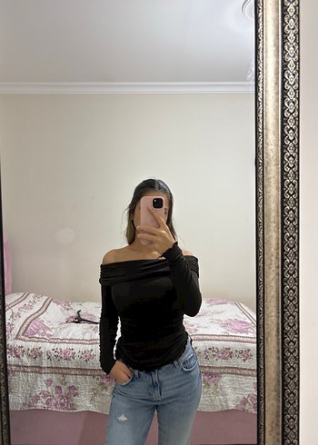 Stradivarius Kahverengi Omzu Acik Bluz