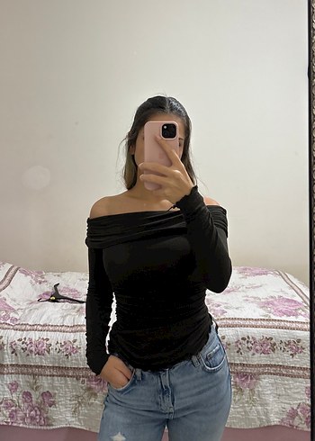 Stradivarius Kahverengi Omzu Acik Bluz