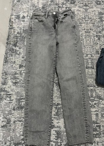 s Beden gri Renk Gri Regular Fit Midi Kadın Denim Pantolon