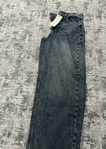 Trendyol & Milla Gri Bol Kesim Midi Denim Kadın Kot Pantolon