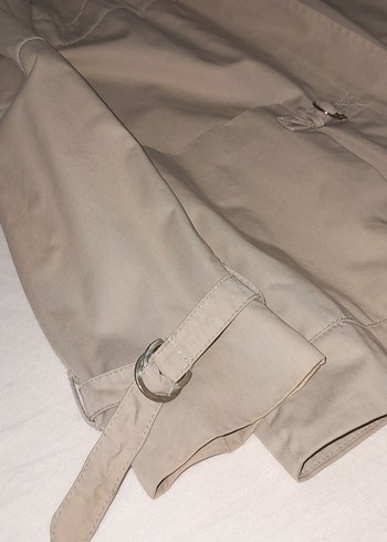 Düğmeli Bej Kadın Trençkot - Görsel 3