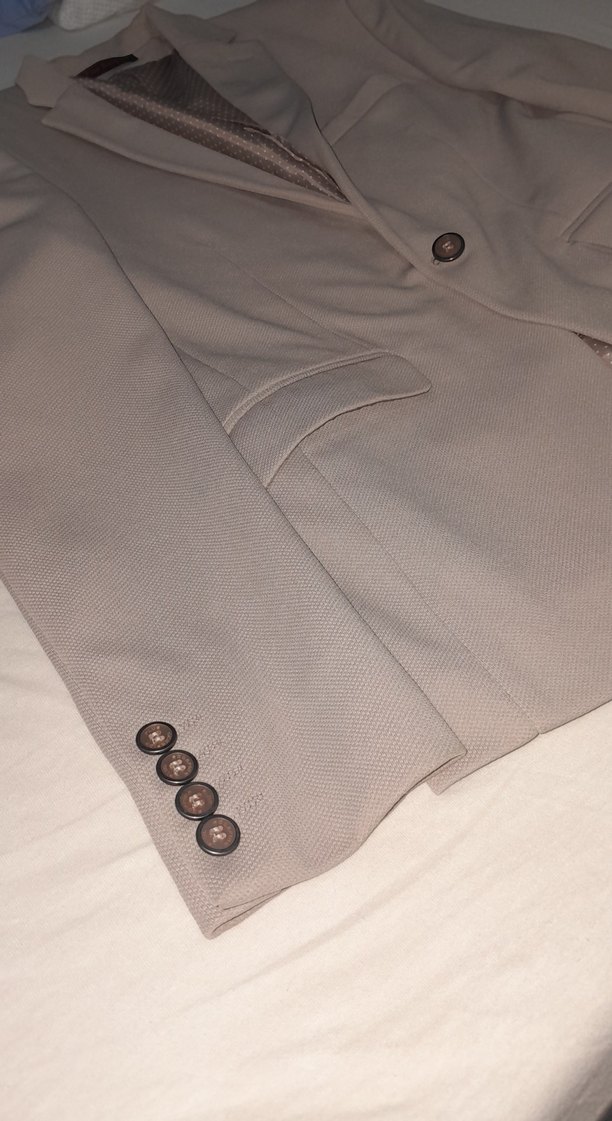 Bej Erkek Takım Elbise Ceket Notch Yaka - Görsel 2