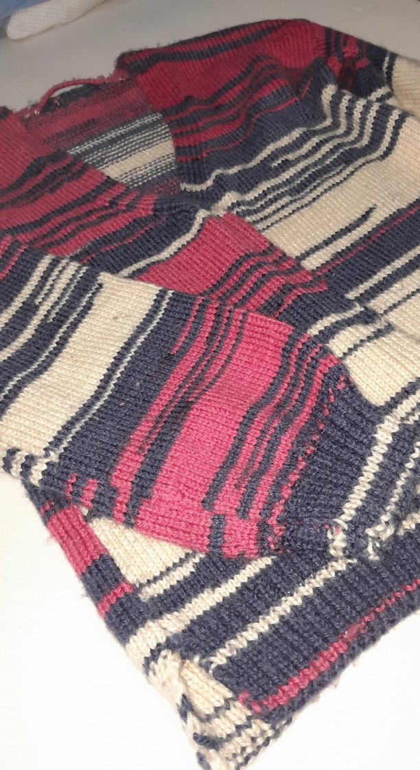 Çok Renkli Kadın Örgü Yün Kazak - Görsel 3