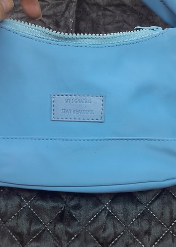 Mavi Deri Kadın Omuz Çantası - Görsel 3