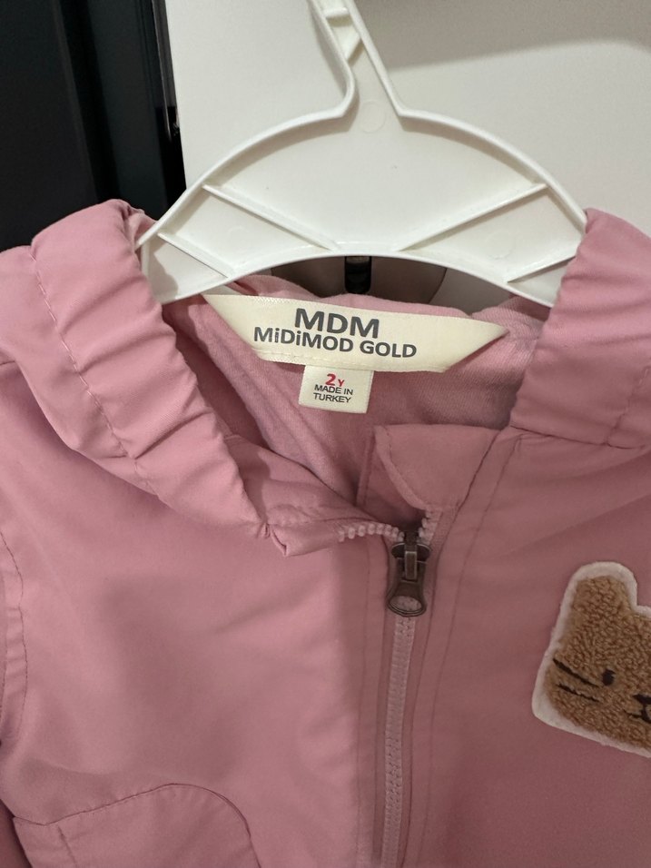 Kız Çocuk Pembe Fermuarlı Ceket - Görsel 3