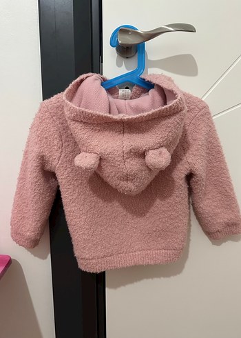 Kız Çocuk Pembe Uzun Kollu Polarlı Hırka - Görsel 2
