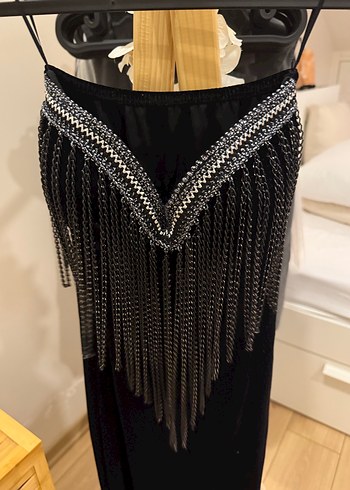 Siyah Nakışlı Zincir Detaylı Vücut Zinciri - Görsel 4