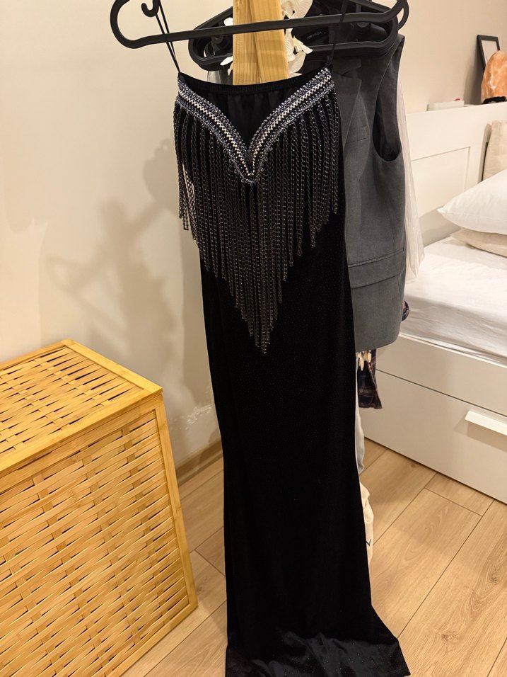 Siyah Nakışlı Zincir Detaylı Vücut Zinciri - Görsel 2