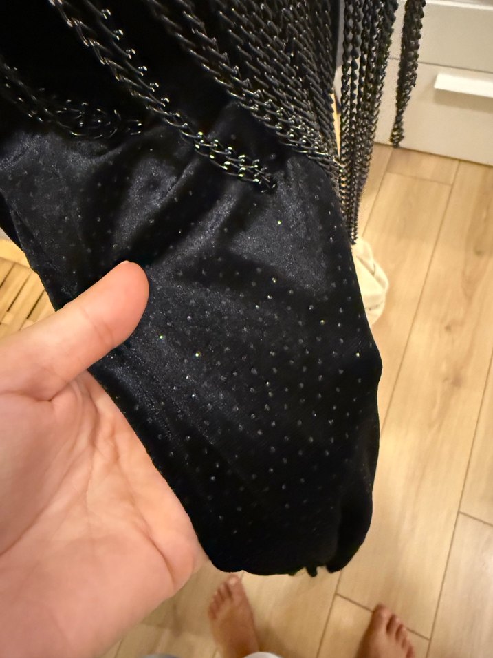 Siyah Nakışlı Zincir Detaylı Vücut Zinciri - Görsel 3