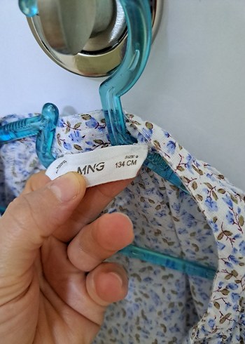 Mango kız çocuk Bej Düğmeli Uzun Kollu Pamuk Gömlek